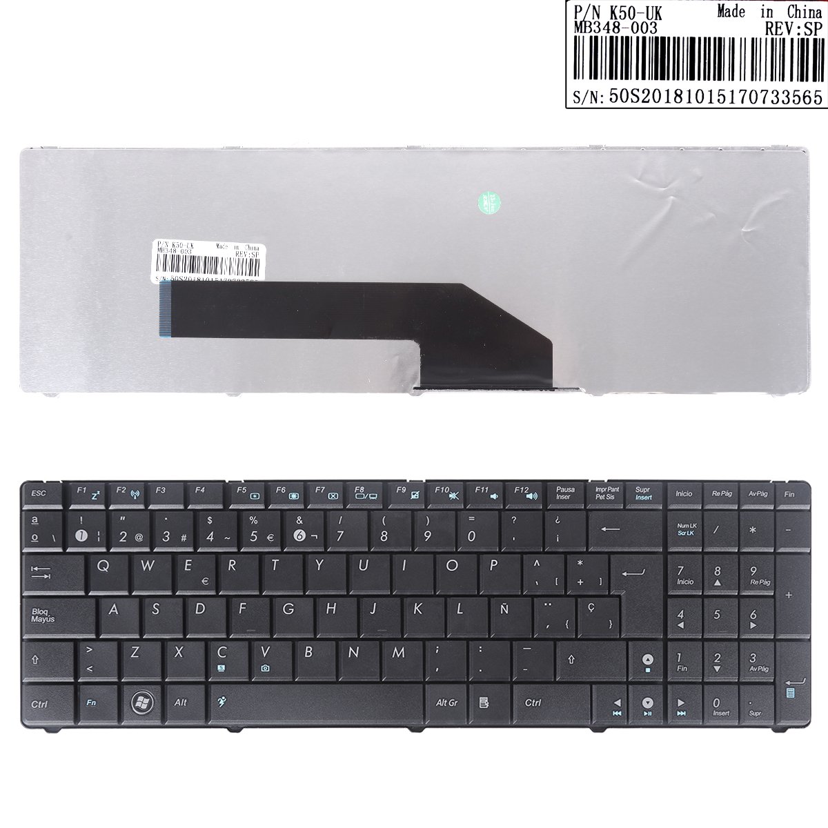 Picture of New Replacement Laptop Keyboard For ASUS K50 BLACK OEM SP Layout
